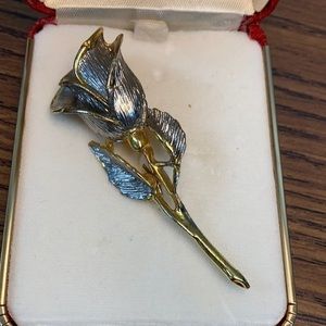 Lord & Taylor two tone rose petal pin